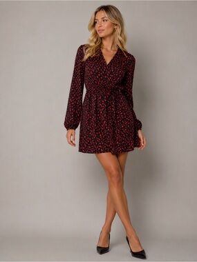 Dynamite Elegant Black Dress with Red Accents